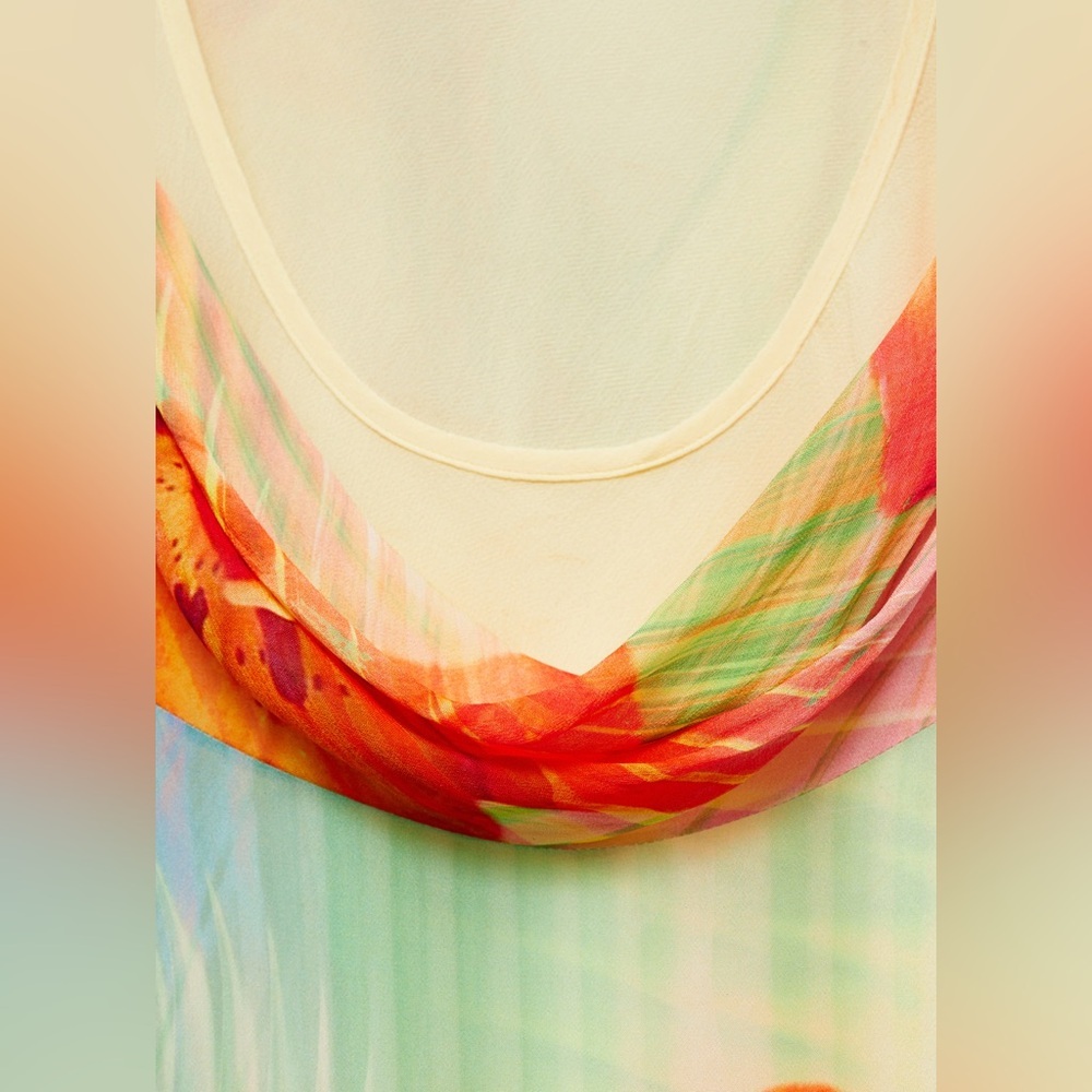 Mango printed dress with asymmetrical hem NWT - Picture 6 of 6
